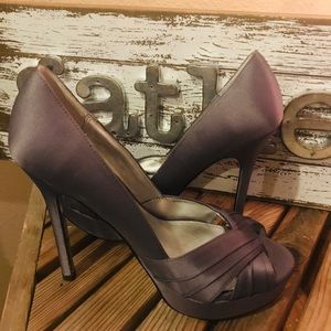 Nina Milan satin Steel Luster Stilettos
